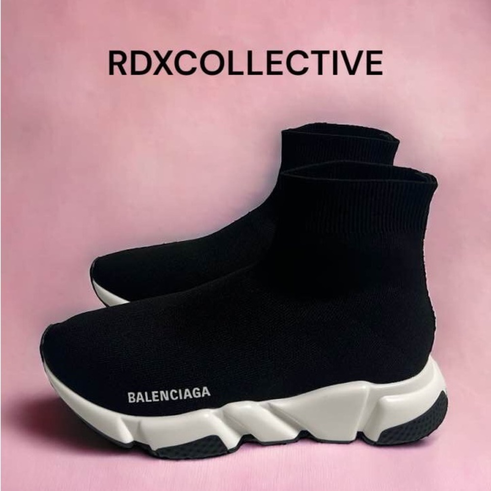 Balenciaga Speed Trainers Black White Sneaker Women Size 9 Runner Platform Orig.